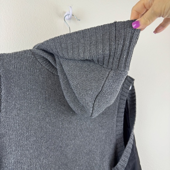 THROUGH THE COUNTRY DOOR Black Gray Long Sweater Jacket Vest with Hood / Plus 2X - Picture 4 of 11